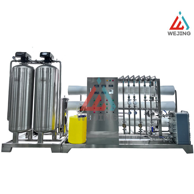 2000L/H RO vatnsme&eth;fer&eth; tveggja &thorn;repa me&eth; EDI ry&eth;fr&iacute;u st&aacute;li