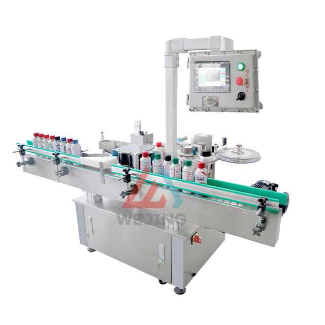 Etiketm&aelig;rkemaskine til aerosolp&aring;fyldningslinje 