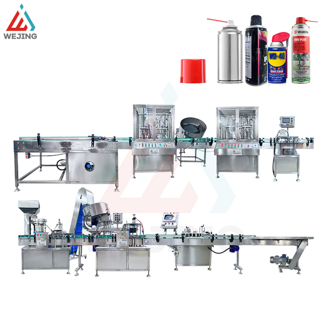 QGJ70 Automatic Lubricating Aerosol Filling Line - Mataas na katumpakan &plusmn;1% 60-70 lata kada minuto