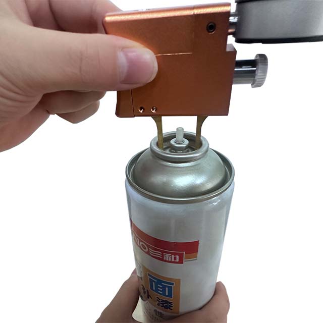 Spuitbus voor het afdichten van hoogte- en diametermeetinstrument