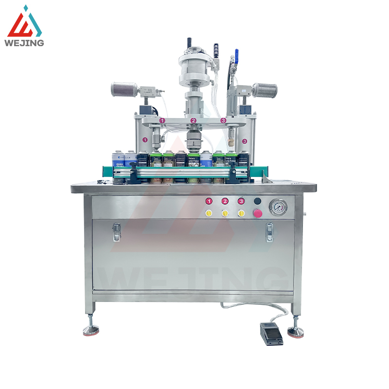 Factory Customization Semi Automatic 3 in 1 Aerosol Can Filling Machine Spray Paint Sealing Machine