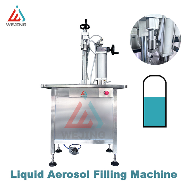 Semi Automatic Filler Aerosol Ekyuma Ekijjuza N'okusiba Ekyuma Ekifuuyira Ebibbo Okutta obuwuka